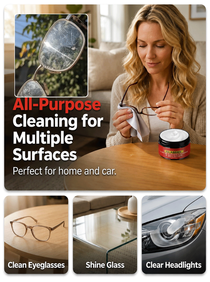 Car Glass Scratch Remover Polish, 3 Seconds and Scratches are Gone! 100% Anti-Glare Night Solution! 