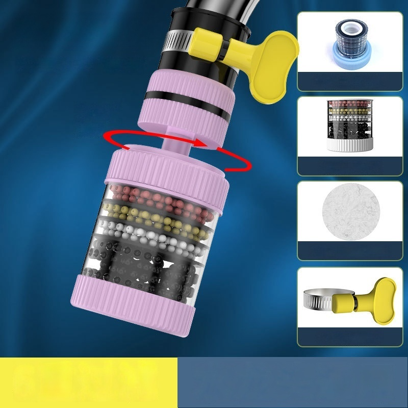 Six-layer household faucet filter