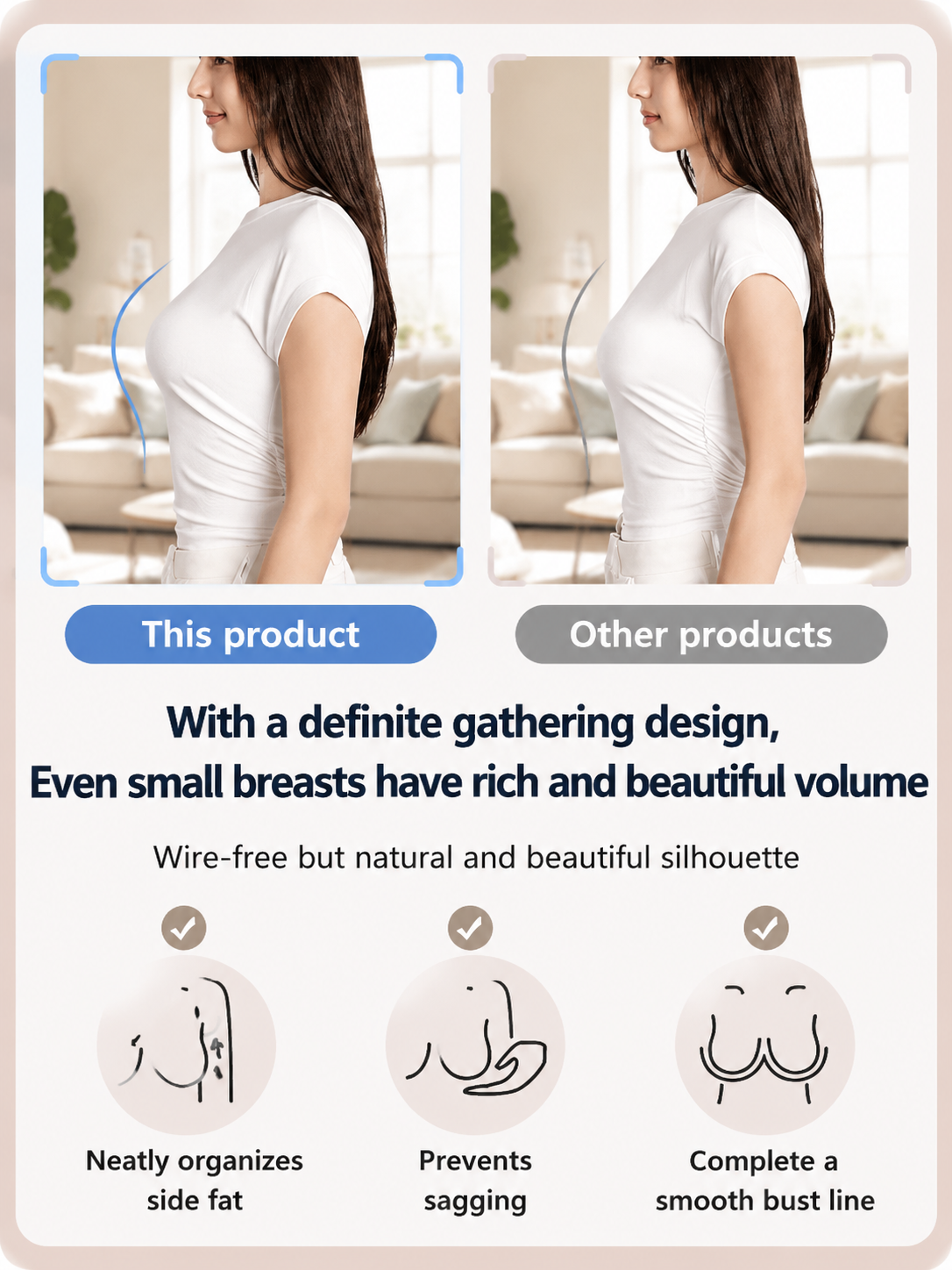 【5D Ultra-Thin Cooling Feel】Seamless Push-Up Camisole Bra