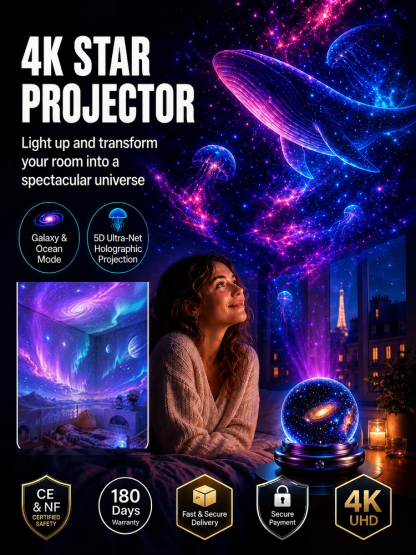 4K Ultra HD Holographic Floating Aurora Star Projector