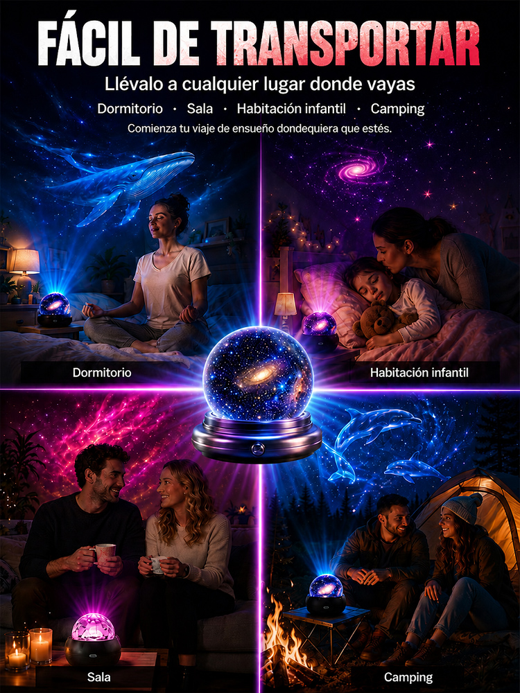 Proyector Holográfico 4K de Océano y Espacio | Proyección 360° para Habitación y Coche