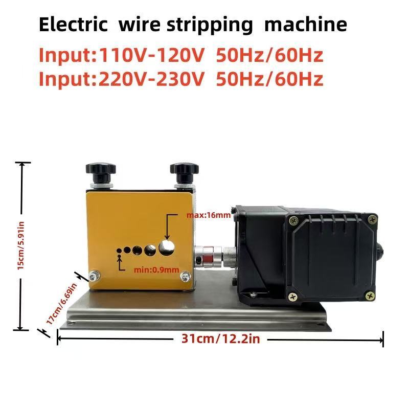 Electric wire stripping machine