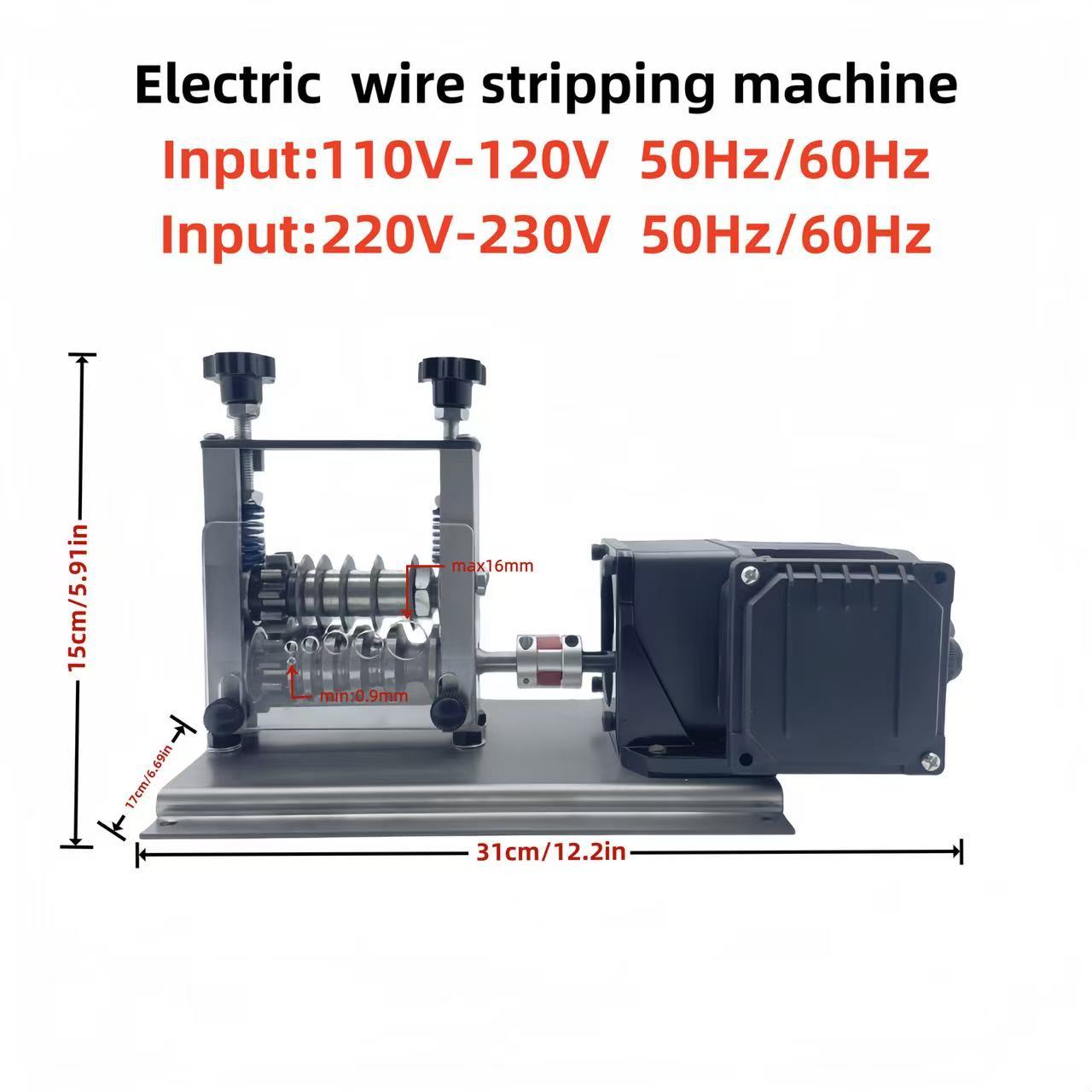 Electric wire stripping machine