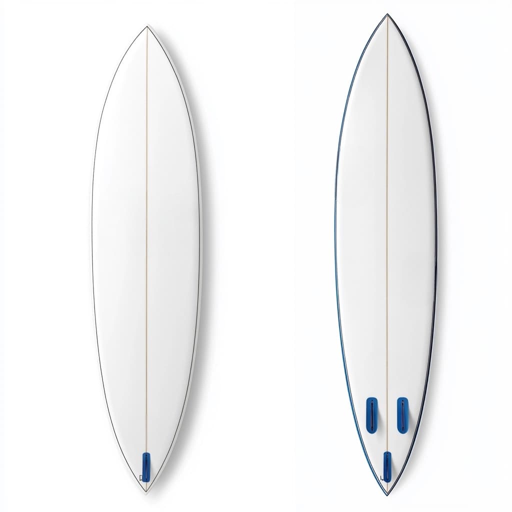 Tabla de Surf de Fibra de Vidrio Blanco y Azul 6 Pies Ideal para Oleaje