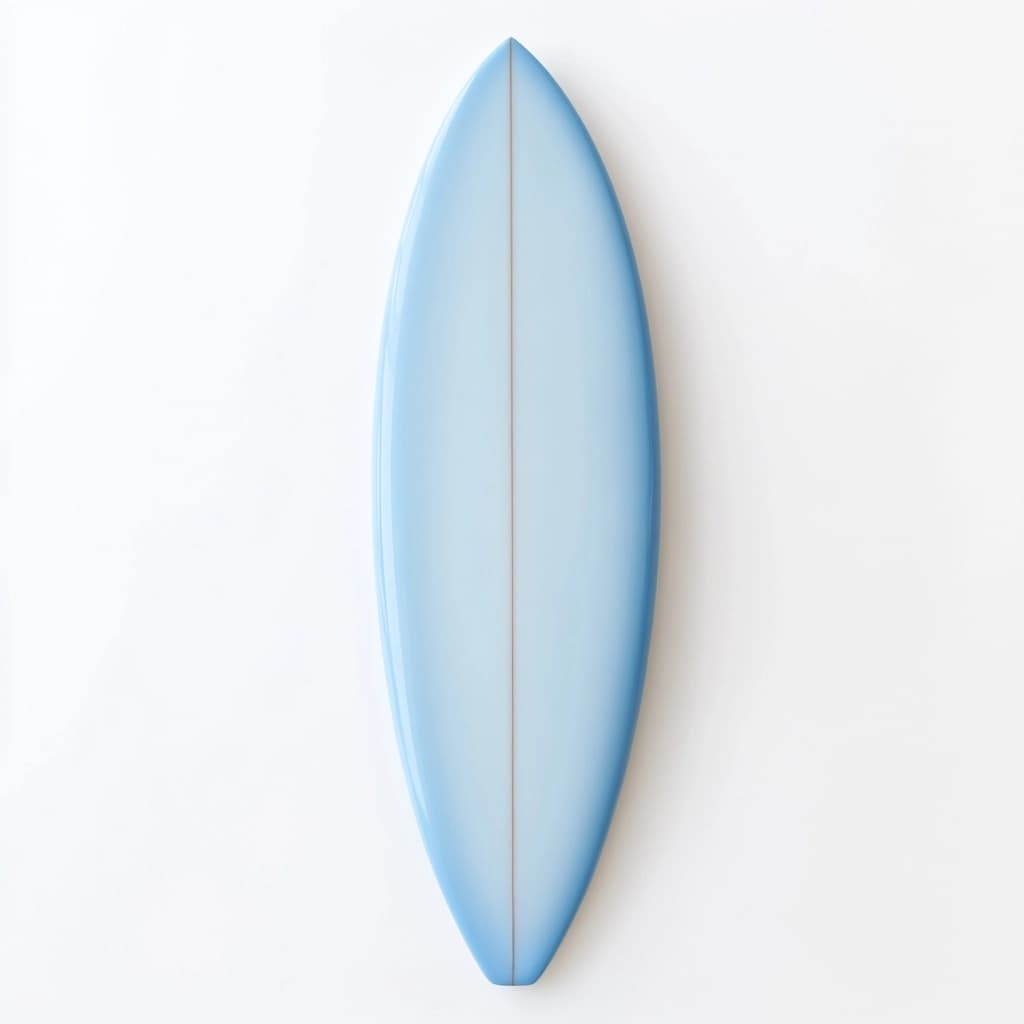 Tabla de surf de fibra de vidrio azul para olas medianas