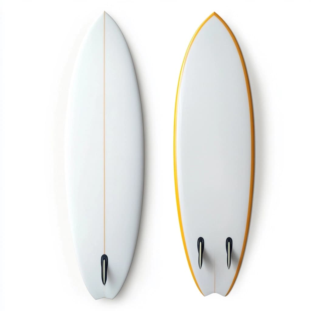 Tabla de surf 5'8 de fibra de vidrio para olas medianas blanca/amarilla