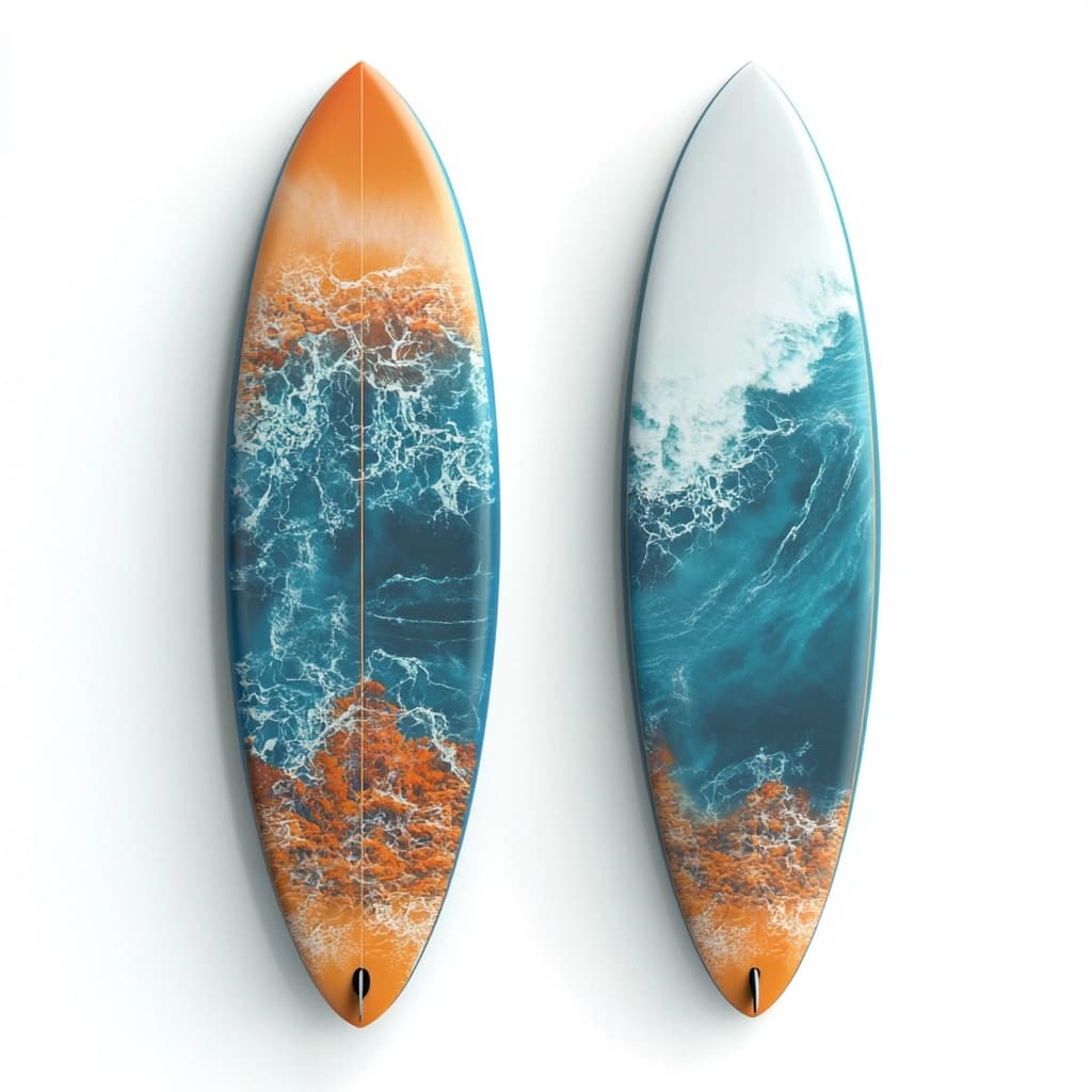 Tabla de surf 160 cm diseño oceánico colores mezclados material de resina para surf