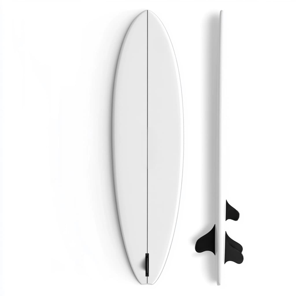 Tabla de Surf 6 Pies Versátil Blanca Fibra de Vidrio Playa/Olas