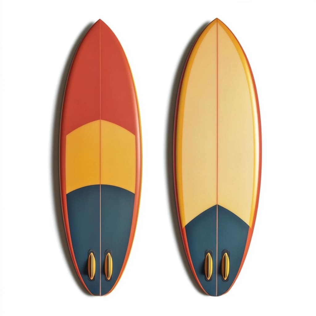 Tabla de surf fibra de vidrio rendimiento alta 6 pies playa multicolor