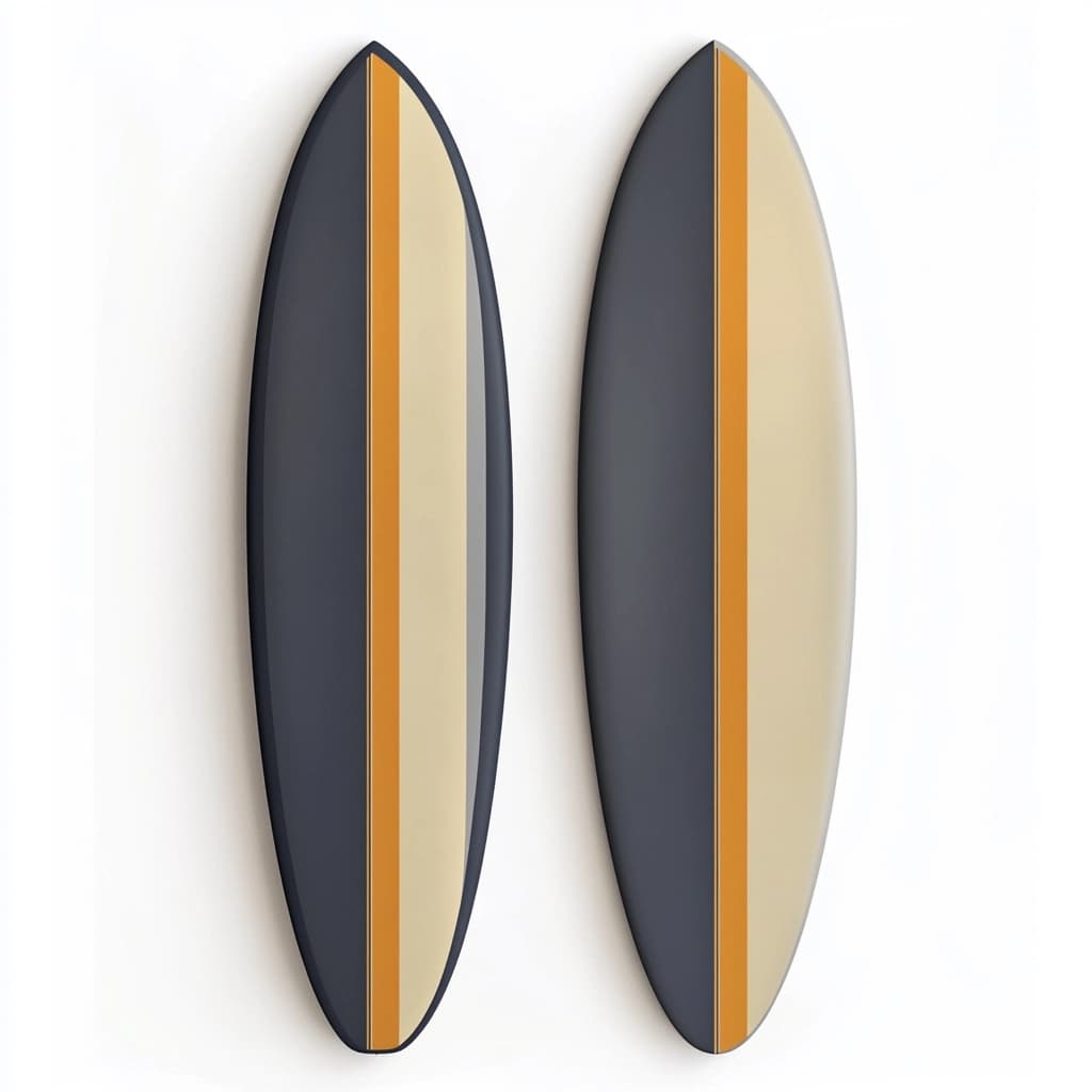 Tabla de surf fibra de vidrio estilo clásico 6 pies mar navy/naranja