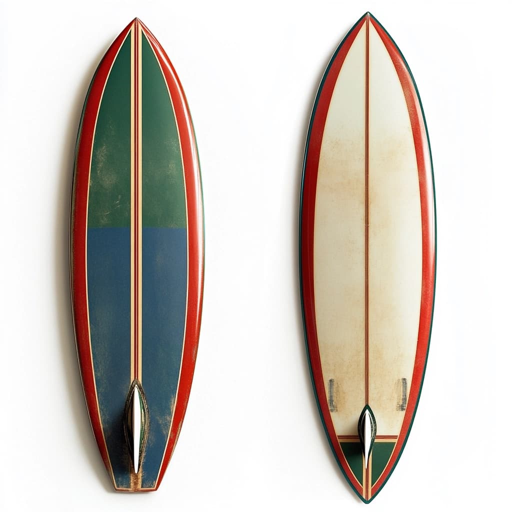 Tabla de surf de madera diseño retro 6 pies playa multicolor
