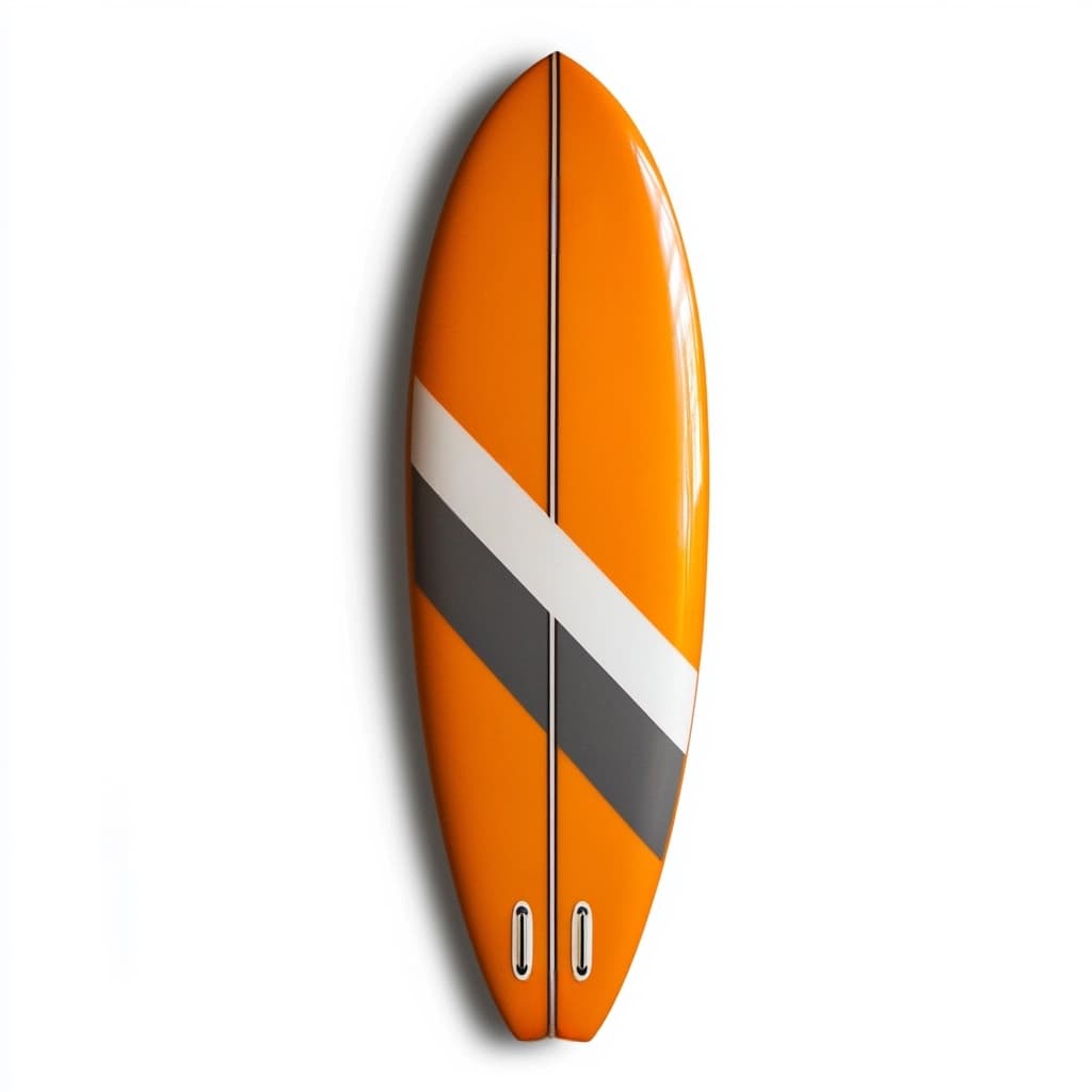 Tabla de surf de fibra de vidrio resistente 6 pies para olas grandes color naranja/blanco/gris