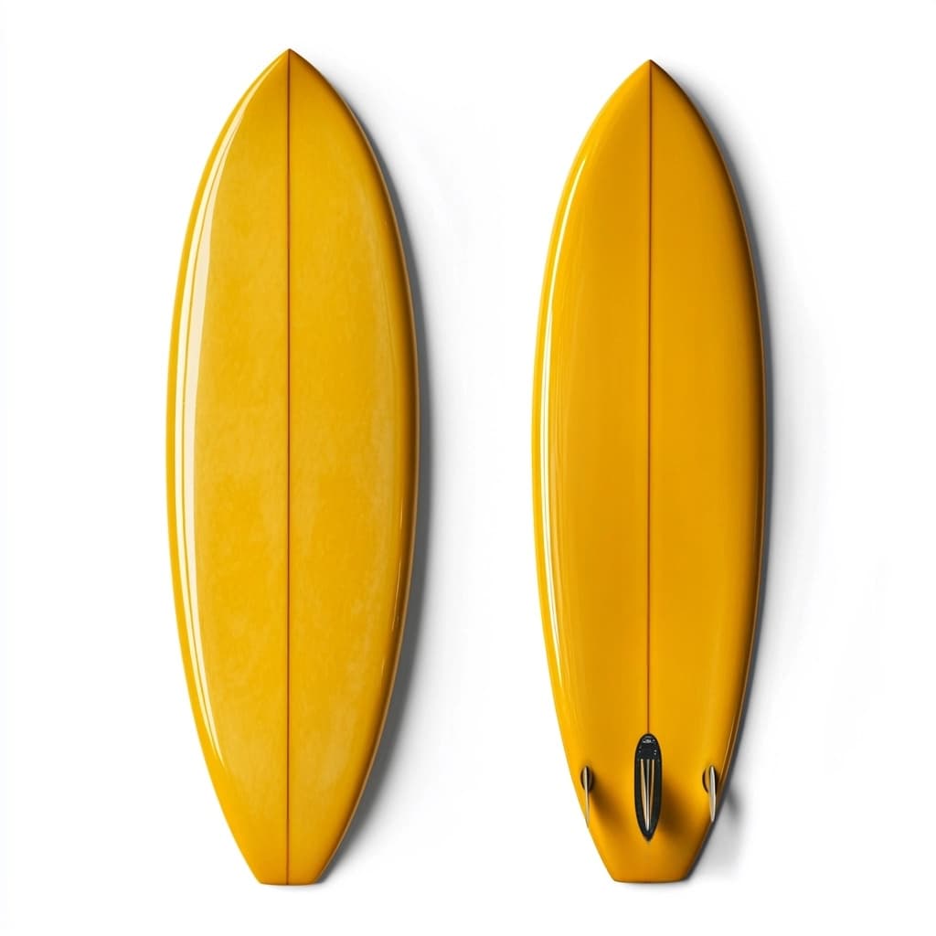 Tabla de surf de fibra de vidrio para olas grandes amarillo 6 pies