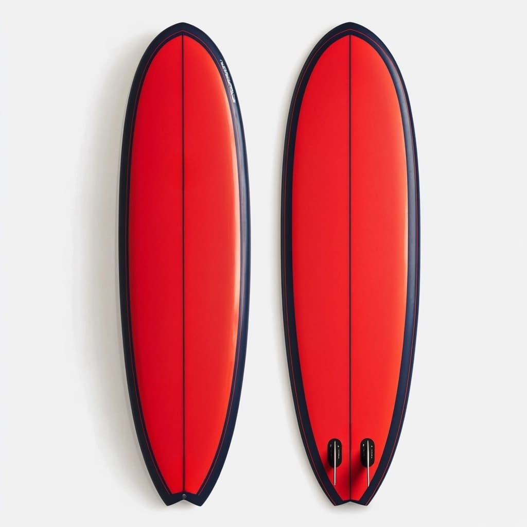 Tabla de surf plana roja fibra de vidrio 6 pies profesionales mar