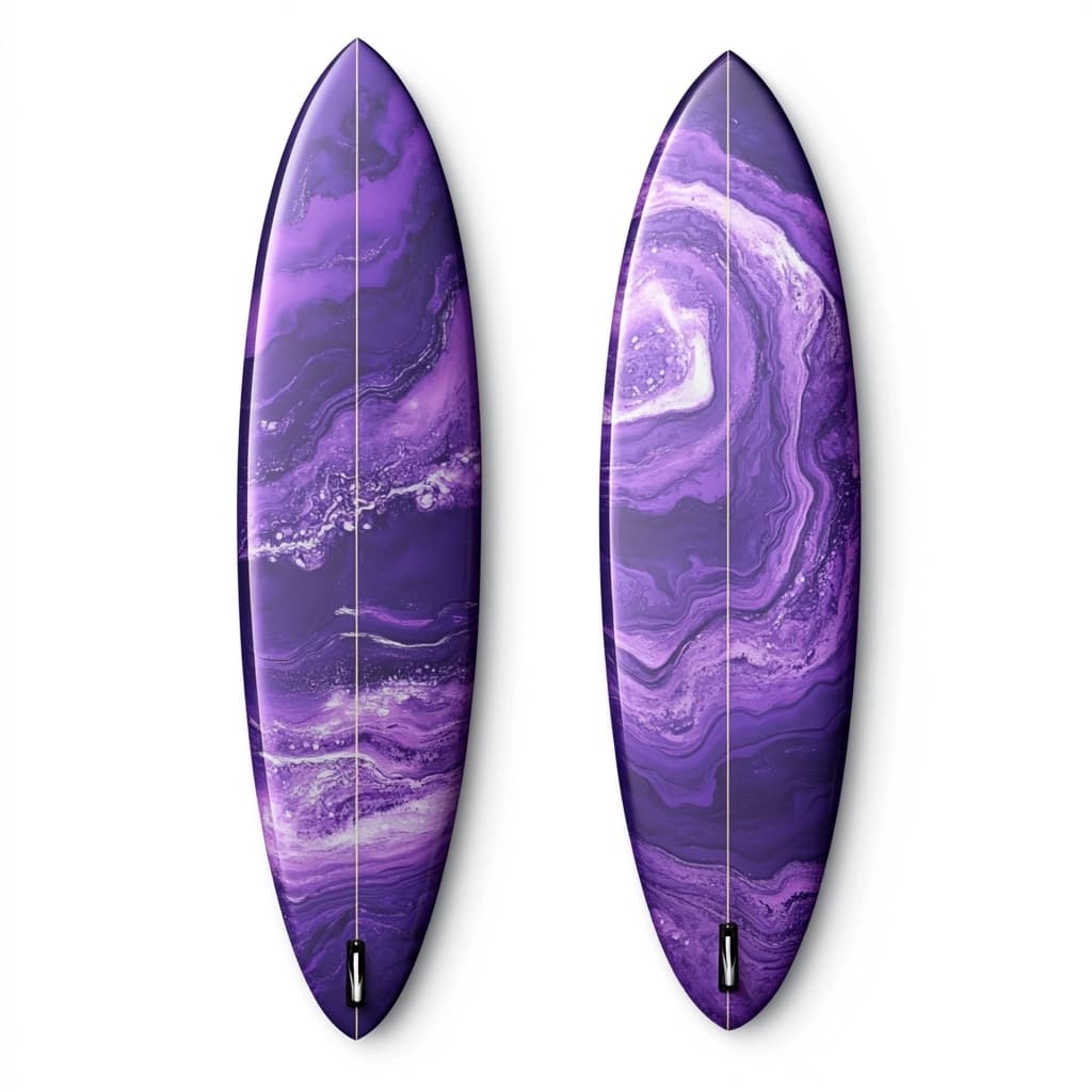 Tabla de surf fibra de vidrio alto rendimiento 6 pies playa púrpura