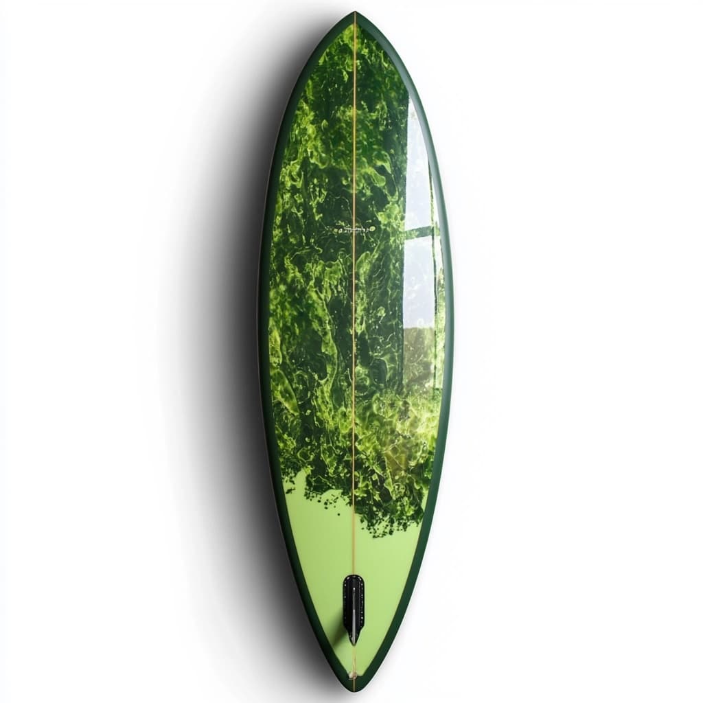 Tabla de Surf de Alto Rendimiento para Olas Grandes de Fibra de Vidrio 7 pies Verde