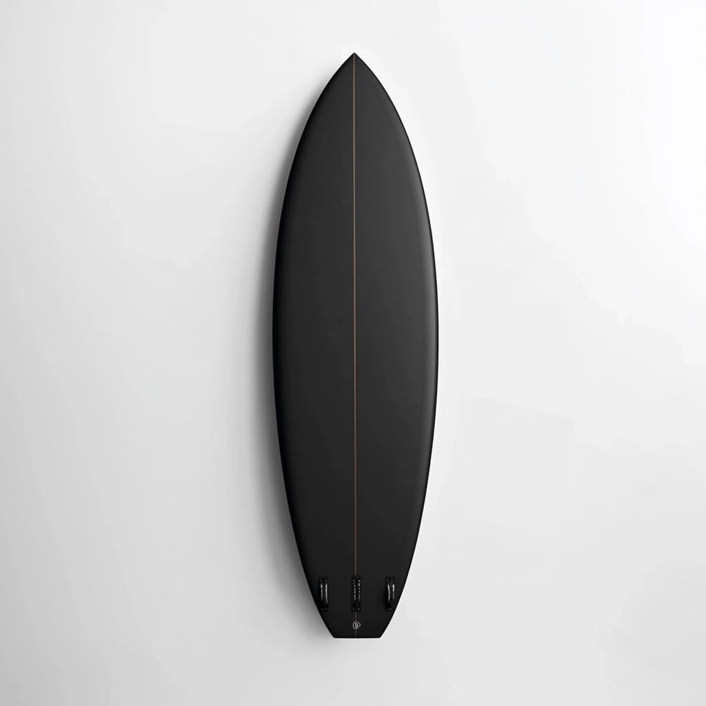 Tabla de Surf de Fibra de Vidrio Negra 180cm para Olas Grandes