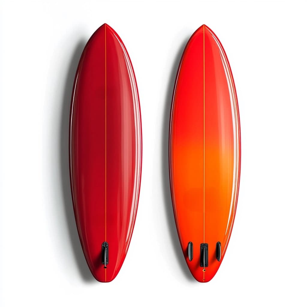 Tabla de Surf de Fibra de Vidrio para Olas Medianas 6'0" Playa Rojo/Naranja