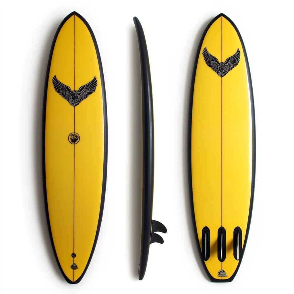 Tabla de surf 6 pies rendimiento amarillo fibra de vidrio playa