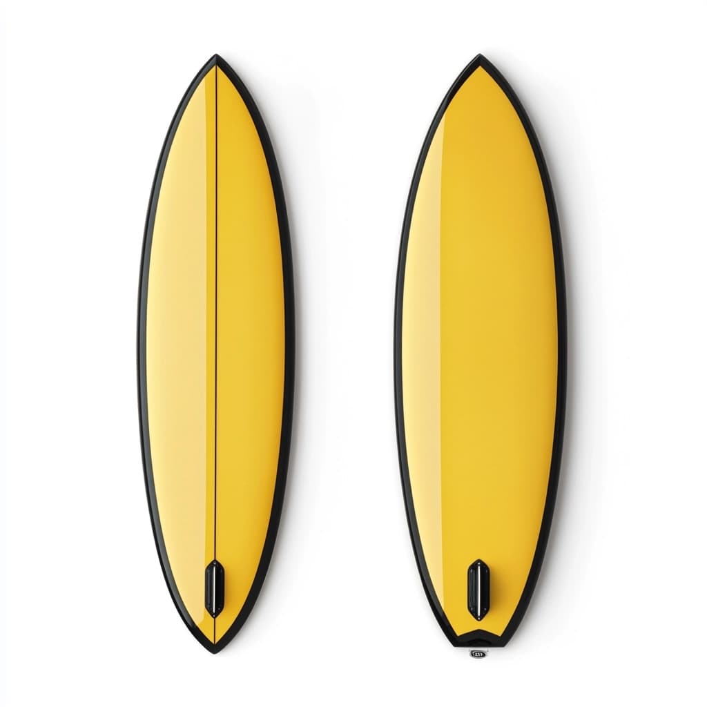 Tabla de surf de fibra de vidrio para olas pequeñas 6 pies para surfistas intermedios amarilla