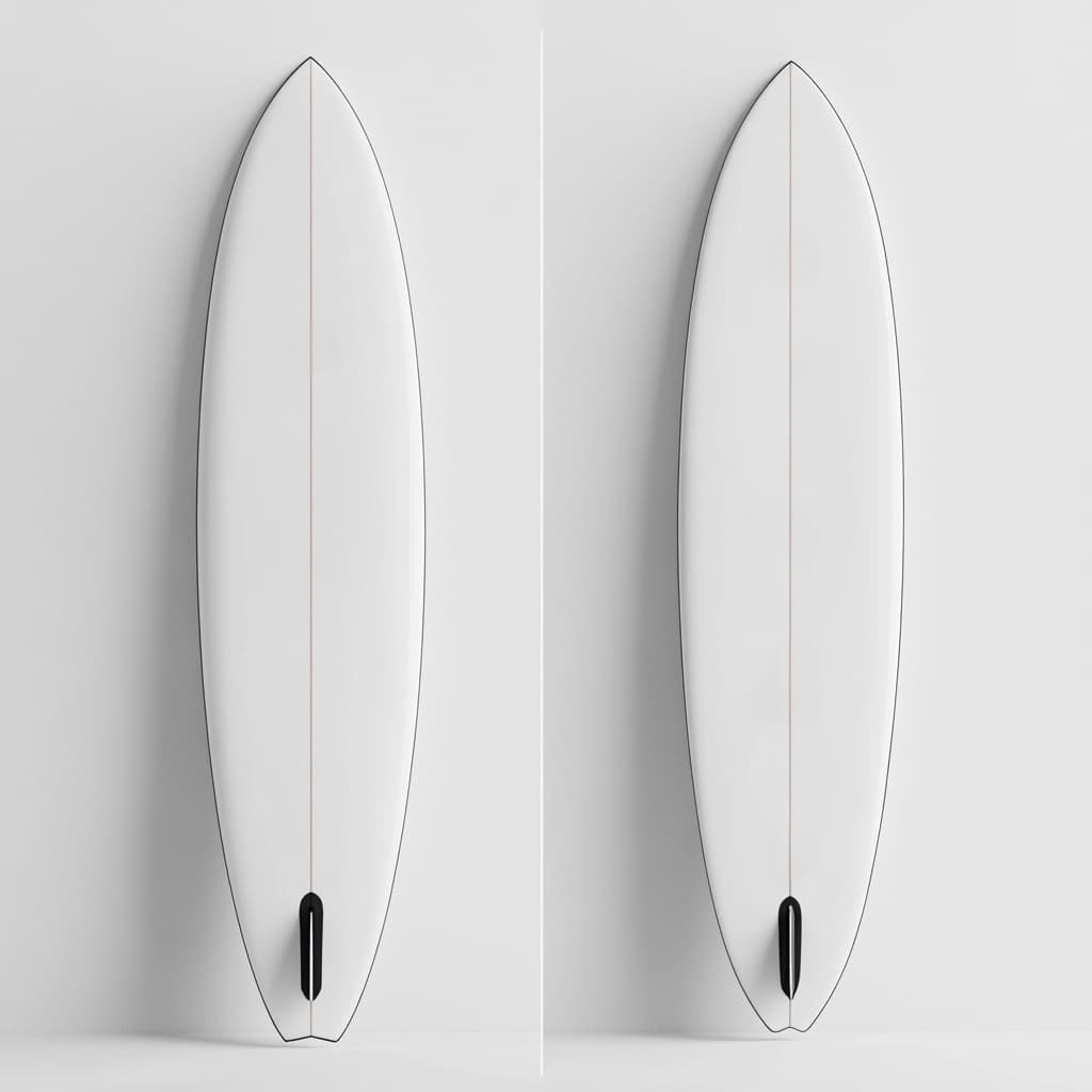 Tabla de Surf de Fibra de Vidrio Resistente para Mar con Quilla Única 6' Blanca