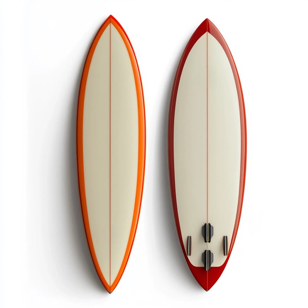 Tabla de surf de fibra de vidrio rendimiento 180cm playa naranja/roja