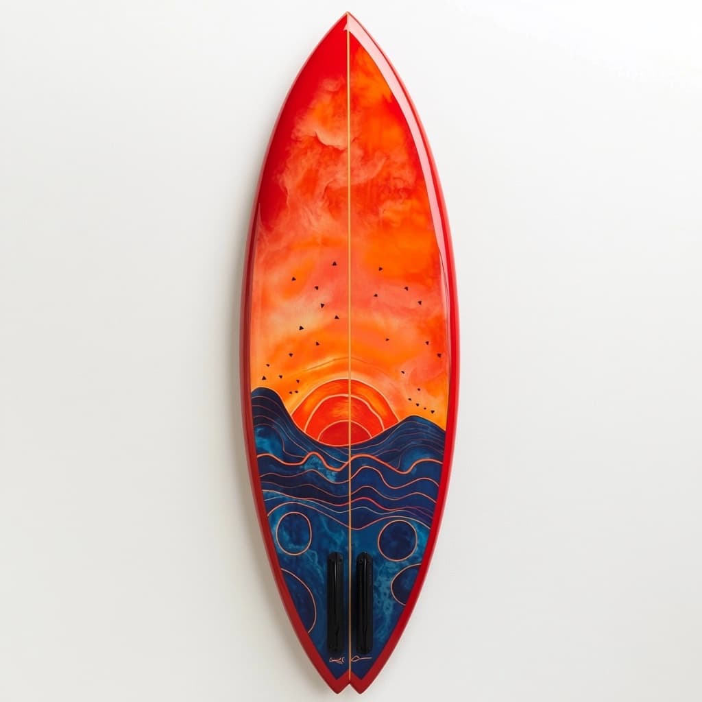 Tabla de surf de fibra de vidrio diseño artístico 6'0" playa multicolor