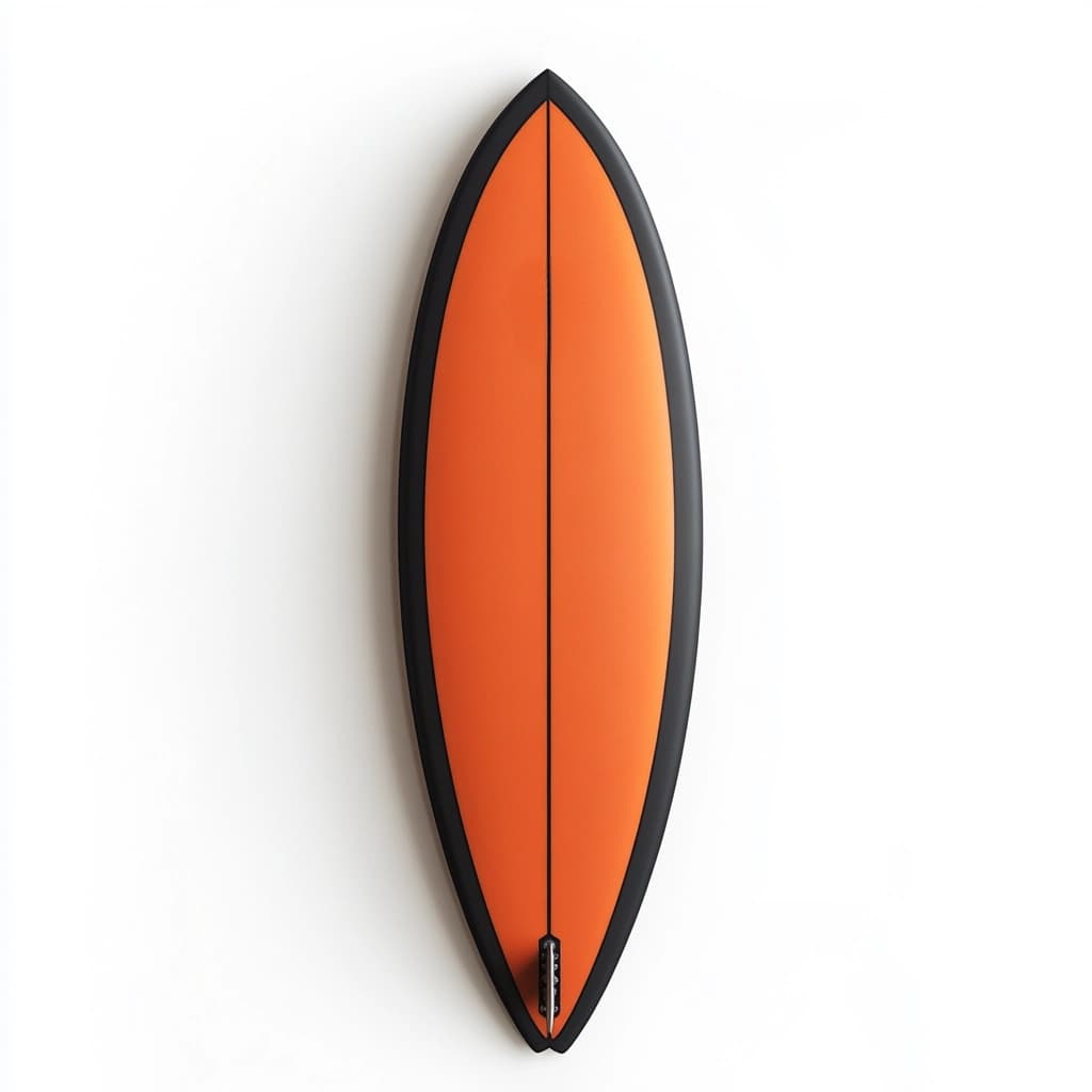 Tabla de Surf Profesional para Olas Altas de Fibra de Vidrio 6 pies Naranja y Negra