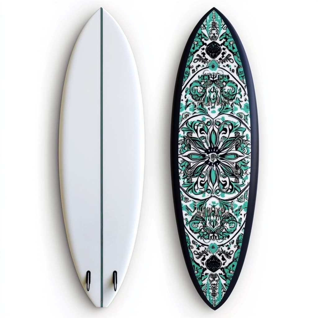 Tabla de Surf Fibra de Vidrio Alta Performance 6 pies Playa Verde/Negro