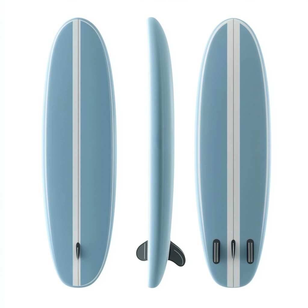 Tabla de Surf 8'0 Azul Fibra de Vidrio para Olas