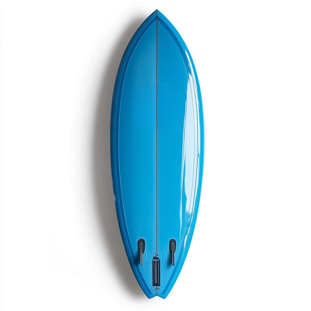 Tabla de surf de fibra de vidrio para olas grandes color azul