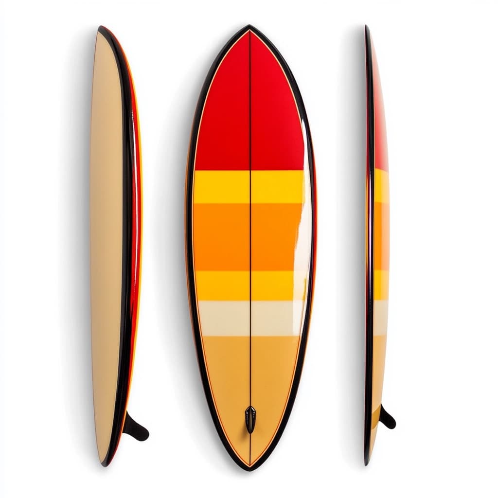 Tabla de surf de fibra de vidrio profesional 6.5 pies para olas grandes multicolor