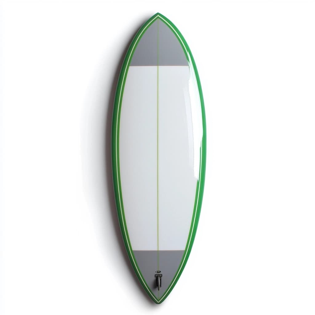 Tabla de surf 6 pies resistencia color verde/blanco fibra de vidrio uso en playa