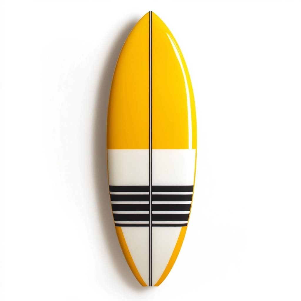 Tabla de surf profesional para olas medianas de fibra de vidrio 6'2 amarilla