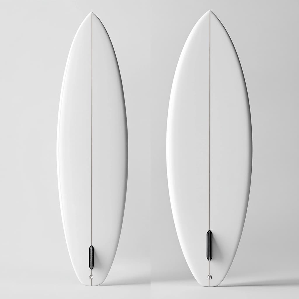 Tabla de surf 6 pies alto rendimiento blanco fibra de vidrio