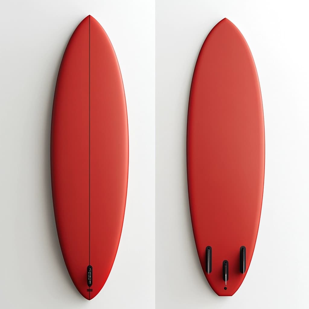 Tabla de surf de fibra de vidrio para olas pequeñas 6 pies playa rojo