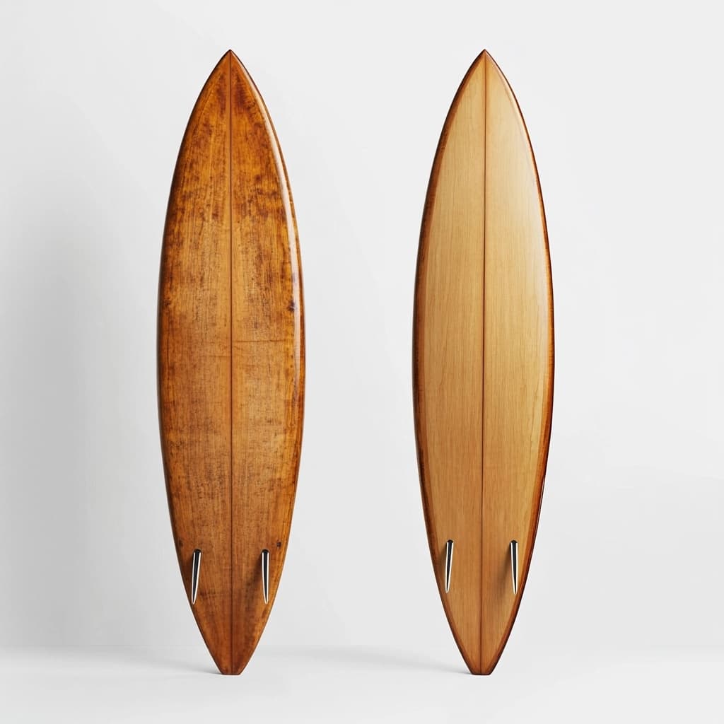 Tabla de surf de madera 6 pies diseño clásico para olas grandes marrón