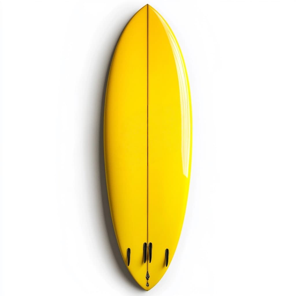 Tabla de surf corta de fibra de vidrio amarilla 6 pies para olas pequeñas