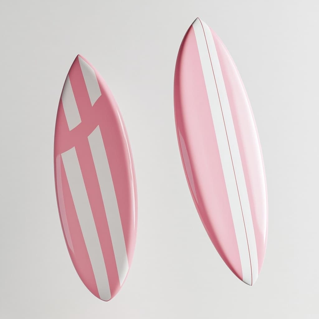 Tabla de Surf Profesional para Olas Medianas Fibra de Vidrio 5.5 pies Rosa/Blanco