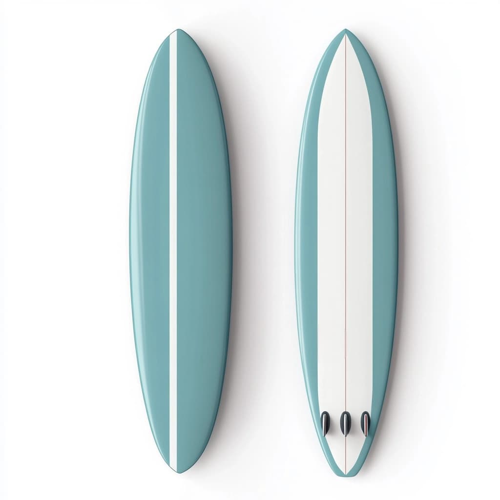 Tabla de surf de fibra de vidrio resistente 6 pies para olas medianas azul/blanco