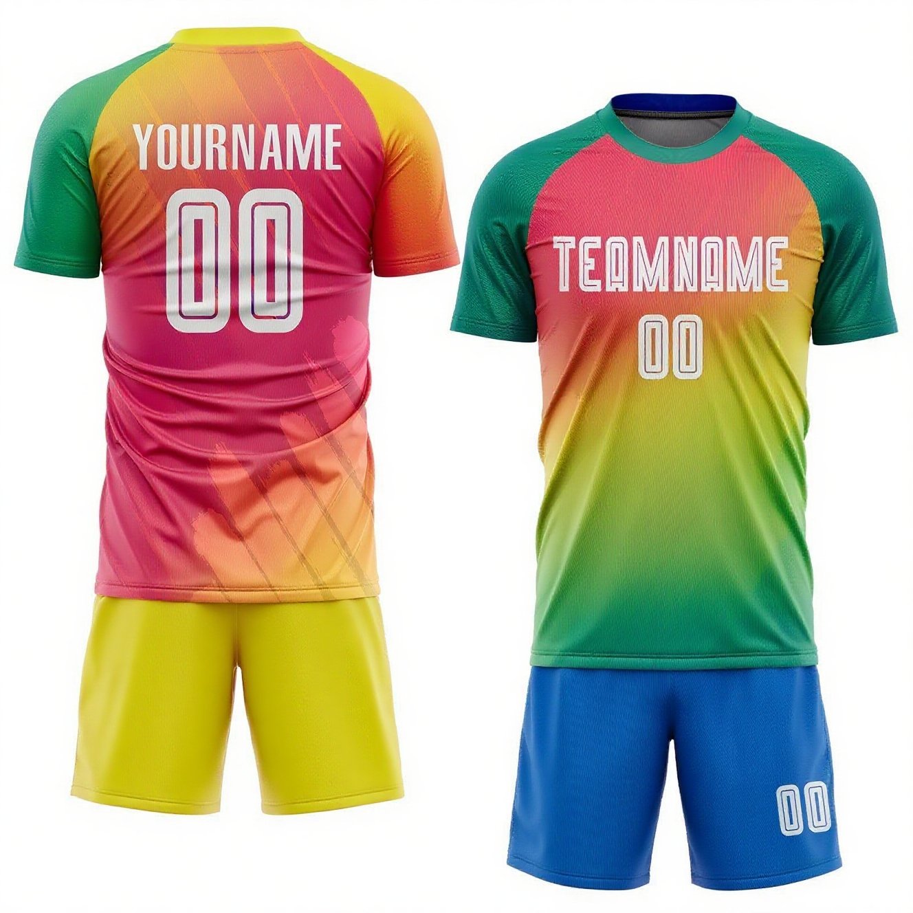 Custom Tie Dye Aqua-White Sublimation Soccer Uniform Jersey