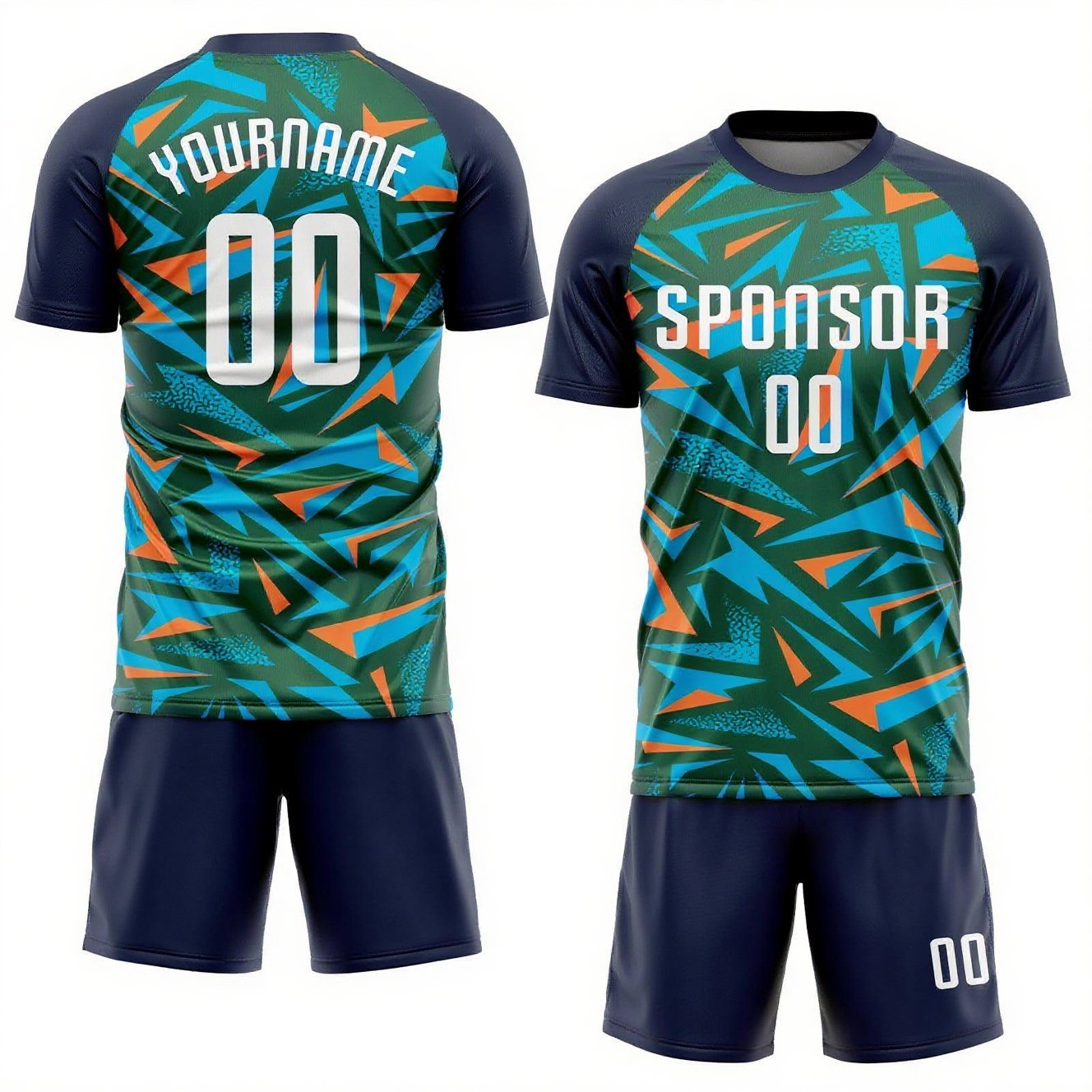 Custom Tie Dye Aqua-White Sublimation Soccer Uniform Jersey