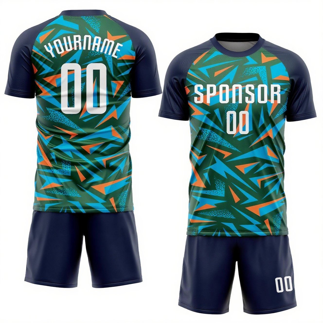 Custom Tie Dye Aqua-White Sublimation Soccer Uniform Jersey