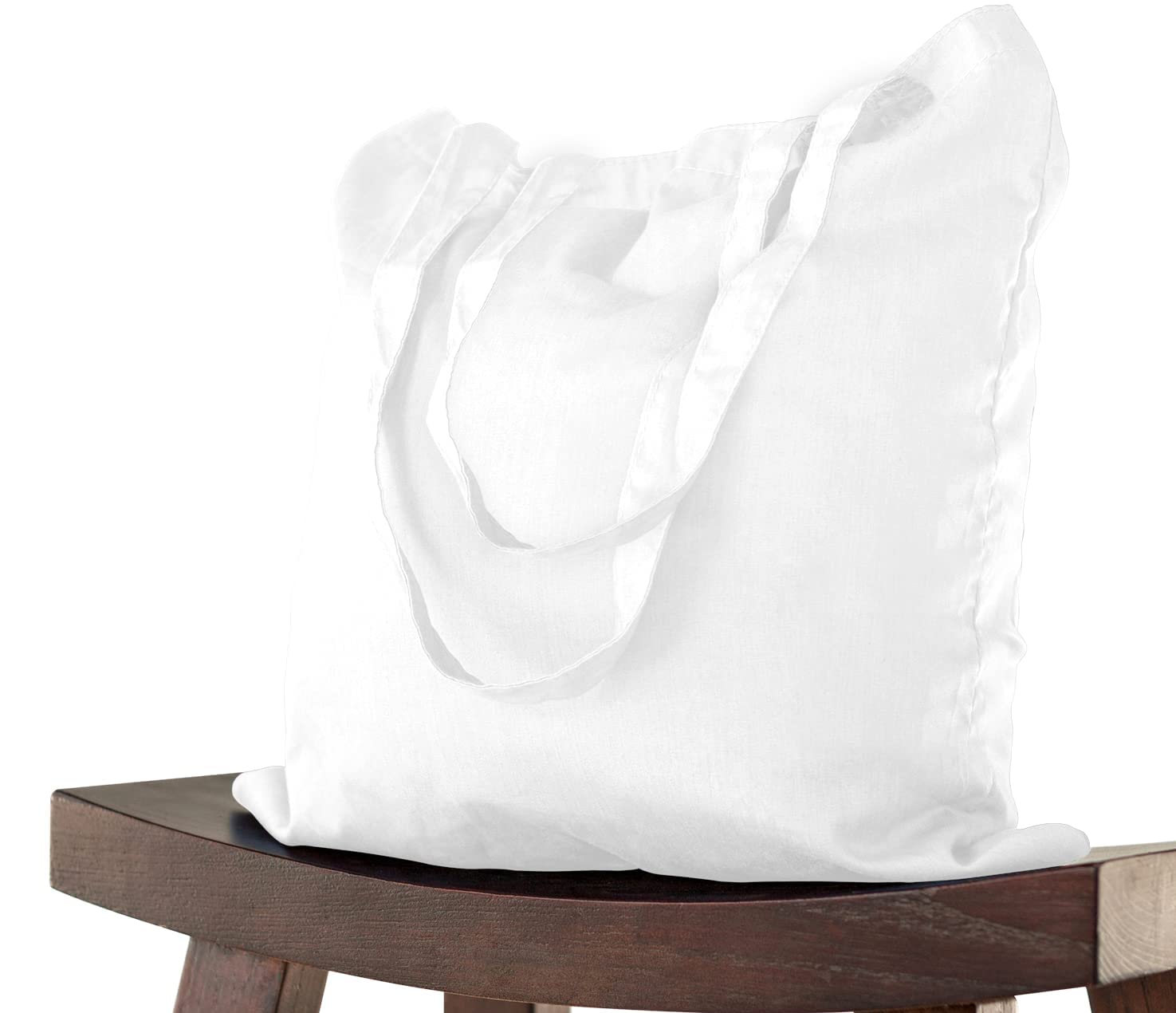 Bolsa de algodón 38x42 cm 1 piezas sin imprimir, dos asas largas con certificación OEKO-TEX® Bolsa de tela, bolsa de transporte, bolsa de algodón, bolsa de compras, bolsa de yute, Blanco