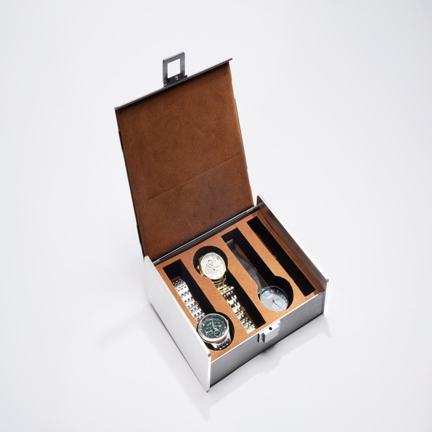 Silver watch box 