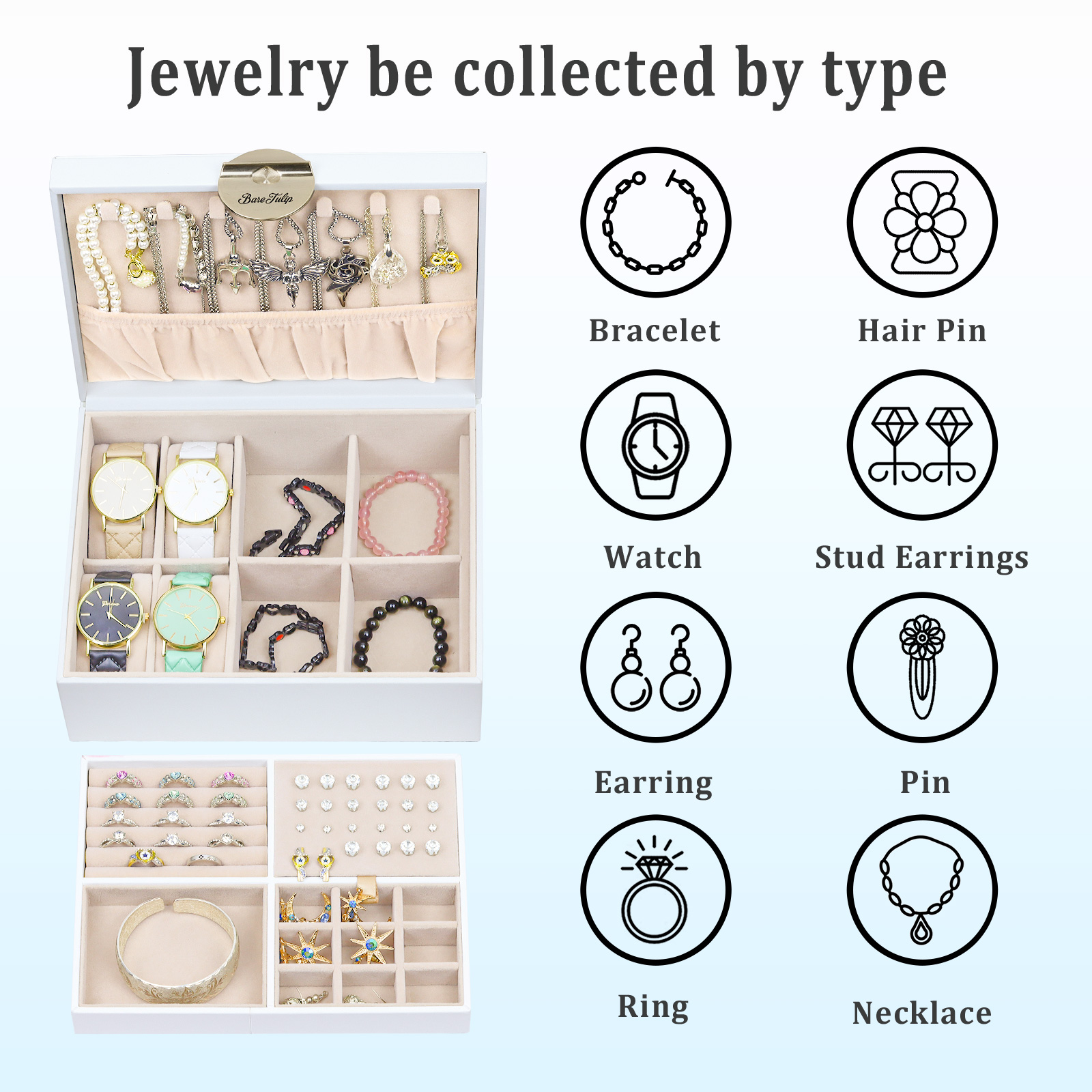 White double layer storage box