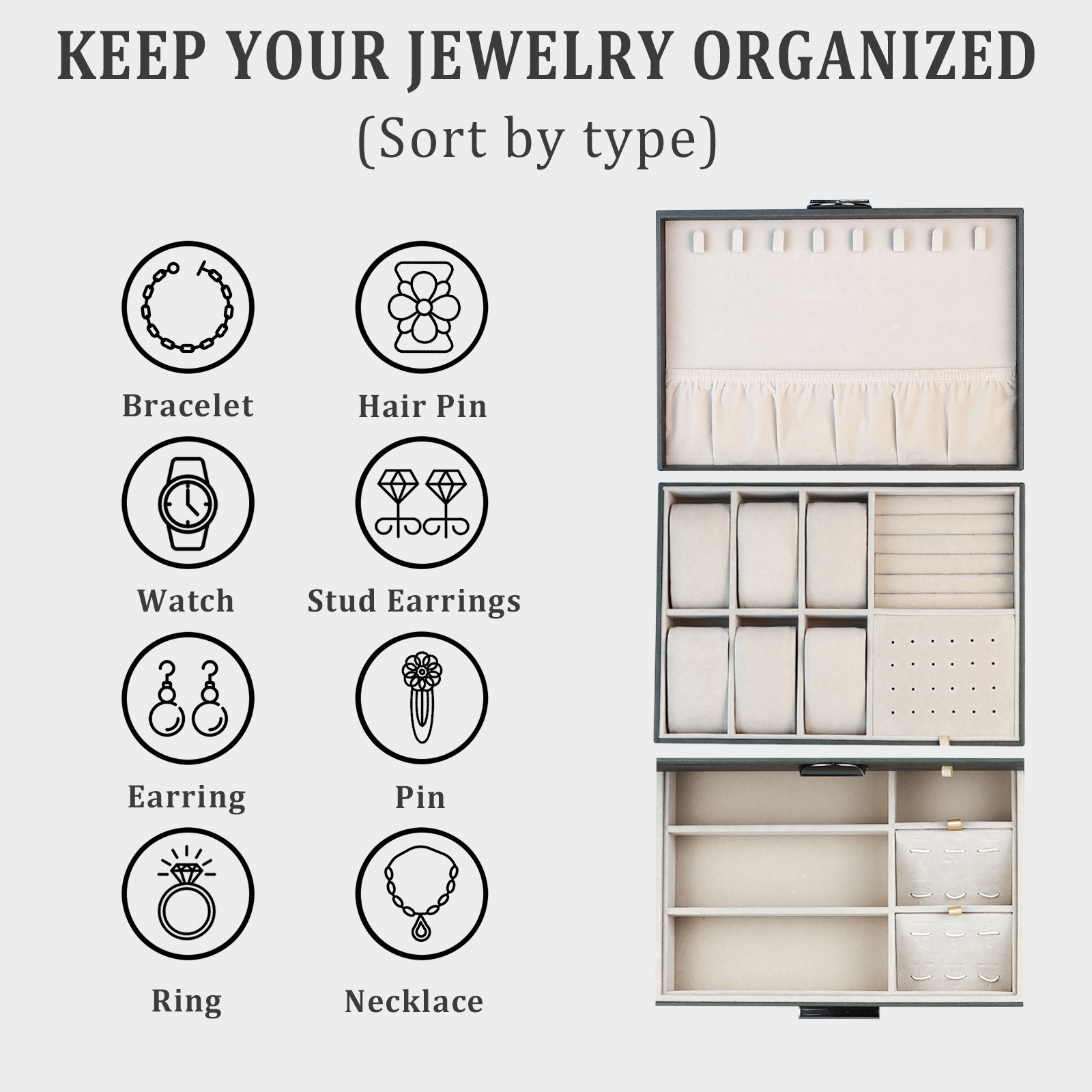  Black double layer storage box