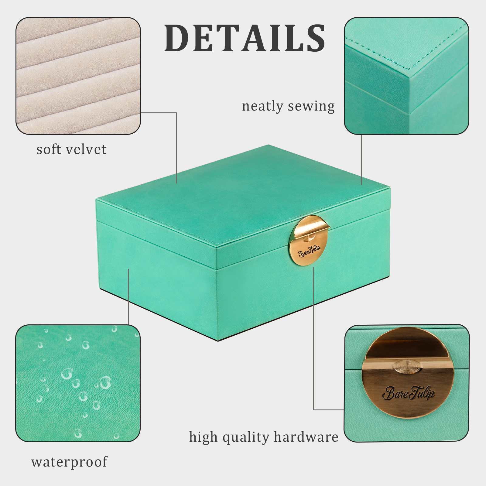 Green double layer storage box
