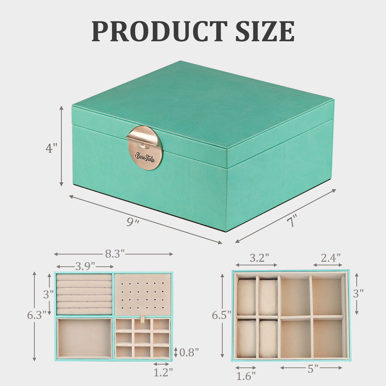 Green double layer storage box