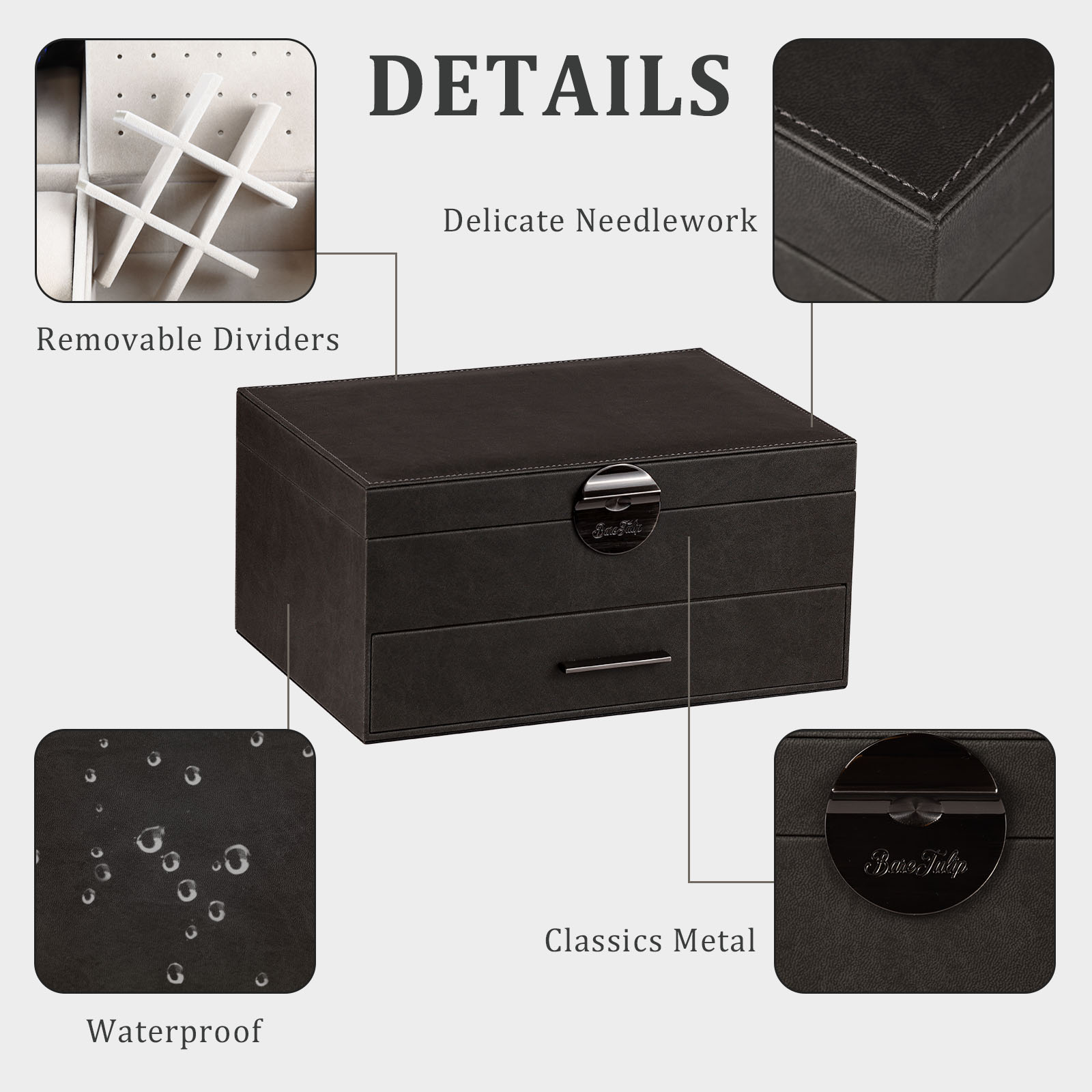  Black double layer storage box